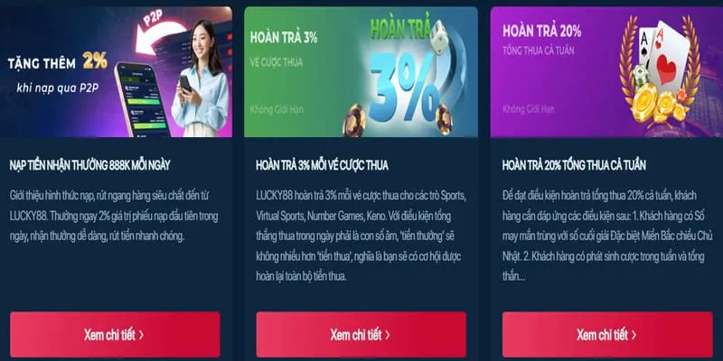 Hoàn trả cược và thưởng nạp lại